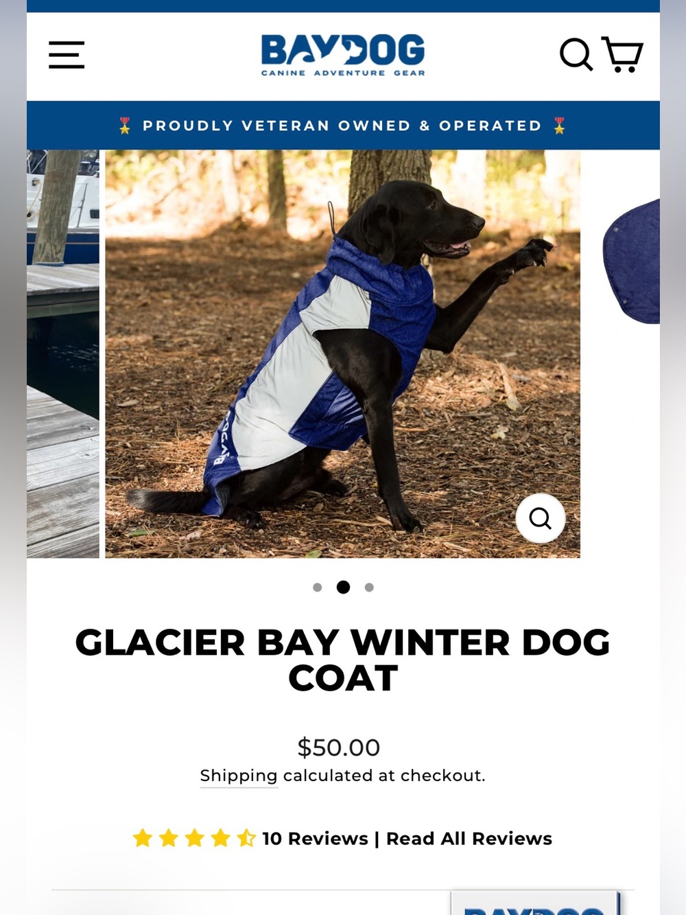 Glacier Bay Winter Dog Coat. NWT. Dark and Light Grey. Size MEDIUM